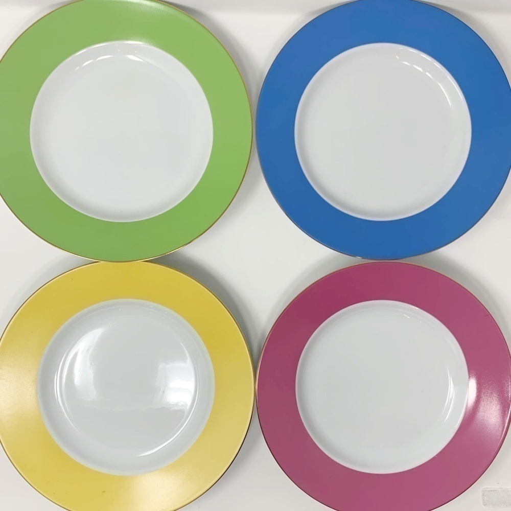 Pottery Barn | Set of 4 Multicolor Spring Easter Plates